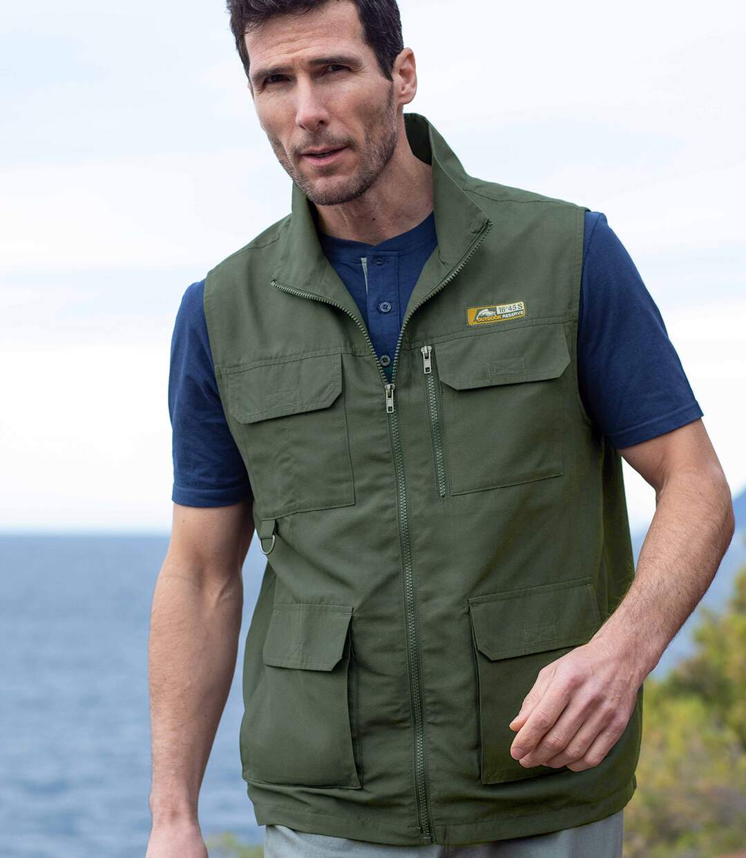 Men's Khaki Multipocket Gilet 