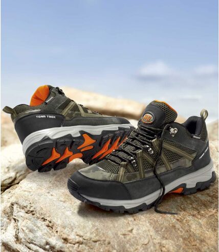 Men's Medium-Rise Hiking Shoes - Khaki Black