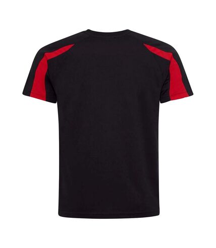 AWDis Cool - T-shirt - Homme (Noir vif / Rouge feu) - UTPC5918