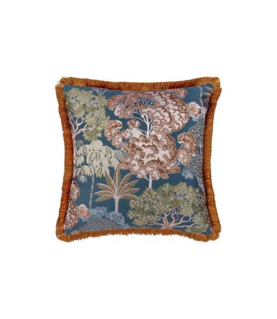 Nature woodlands jacquard floral cushion cover 55cm x 55cm navy Wylder