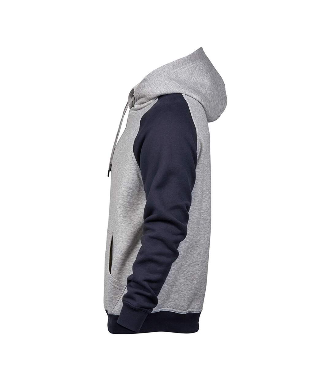 Tee Jays Mens Two Tone Raglan Hooded Sweatshirt (Heather Gray/Navy) - UTPC3428-3