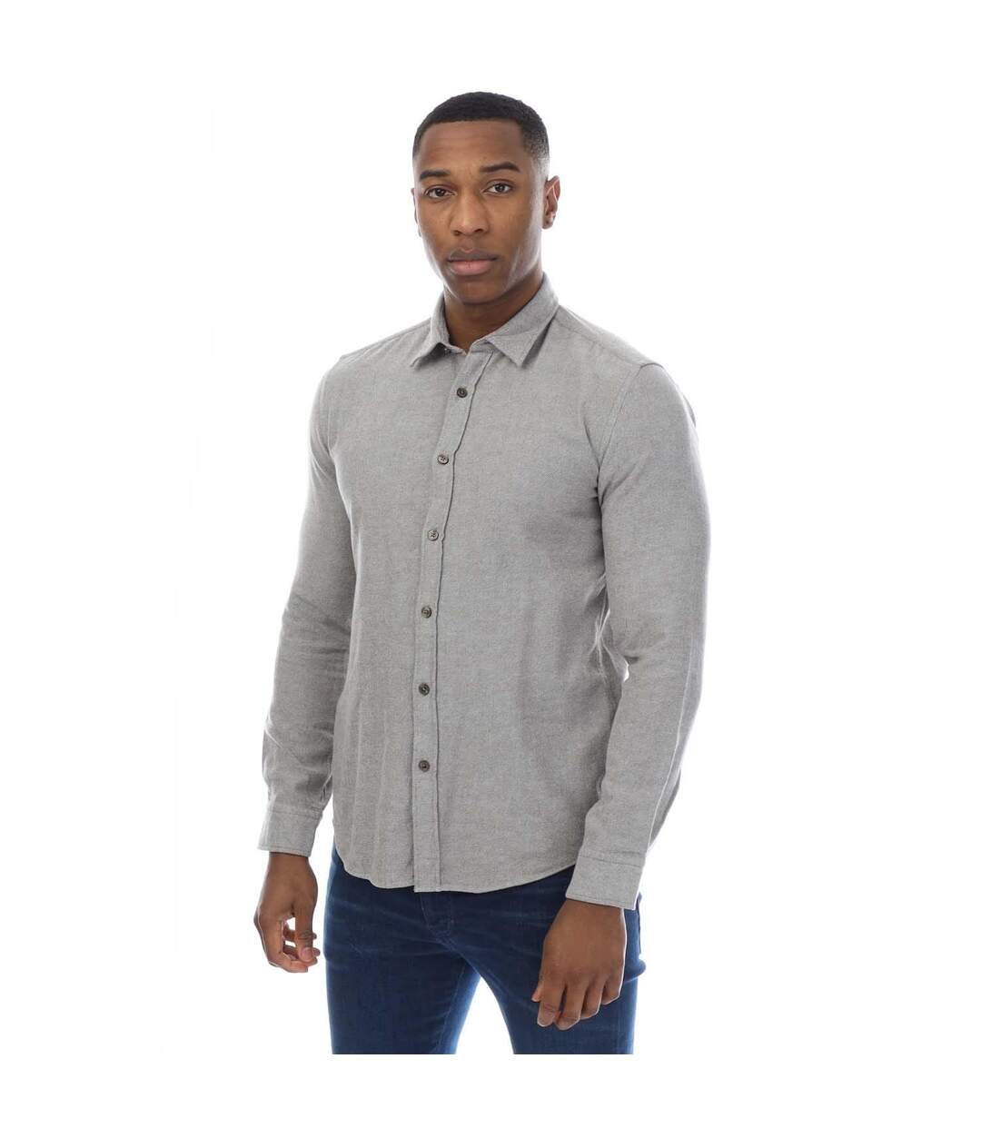 Mens S-roan Shirt Grey Boss-2