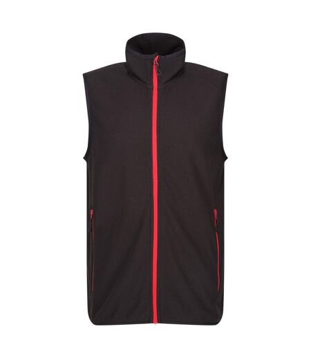 Mens fleece gilet black/classic red Regatta Professional