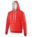 Sweat à capuche contrastée unisexe - JH003 - rouge et blanc