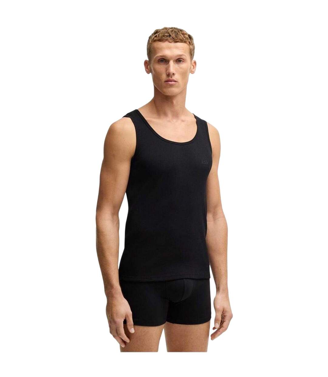 Pack Of 3  Mens Scoop Neck Regular Tank Top  Black Boss-3