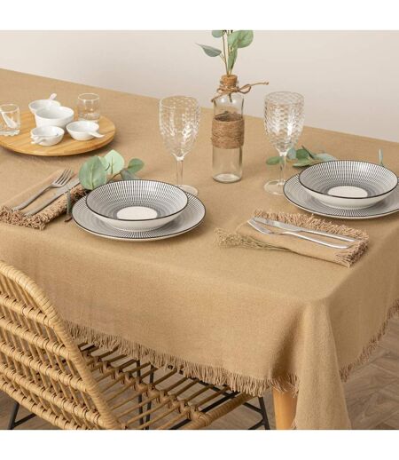 Nappe Déco à Franges Maha 150x250cm Beige