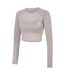 Womens/ladies pro training long-sleeved crop top silver grey marl Umbro-1