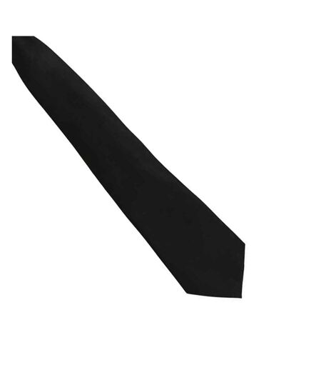 Unisex adult colours fashion plain clip-on tie one size black Premier