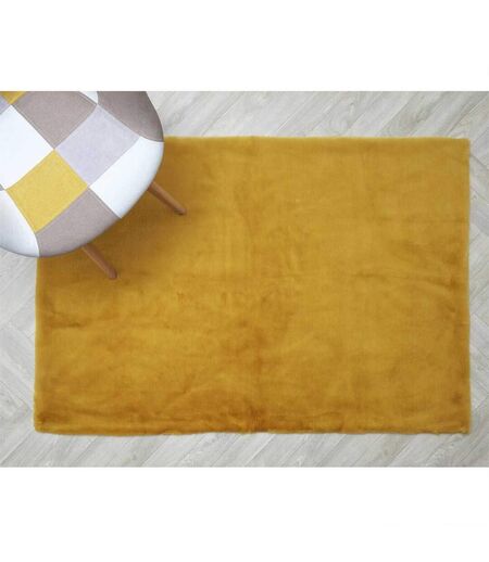 Tapis Imitation Fourrure Fin 120x170cm Moutarde