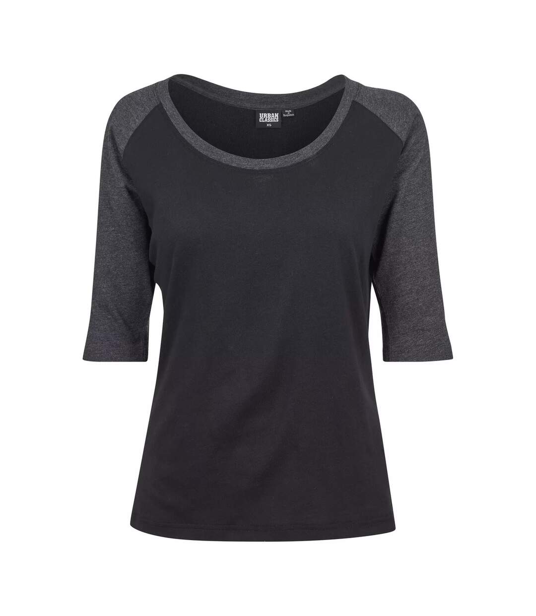 Haut Manches ¾ Motif/style Contrasté Femme Noir Charbon Urban Classics-1