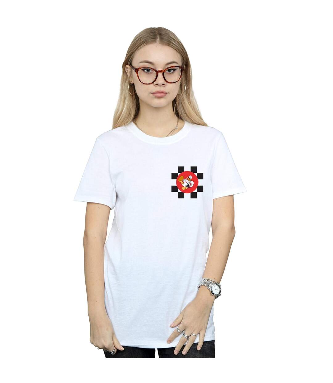 Disney Womens/Ladies Donald Duck Karate Kick Cotton Boyfriend T-Shirt (Blanc) - UTBI48650-2