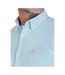 Chemise Manches Longues Motif/style Rayé Stanford Homme Vert Raging Bull-4