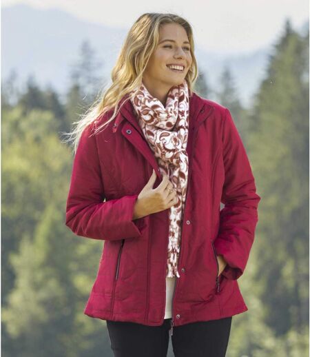 Women’s Vibrant Red Quilted Jacket - Water Repellent