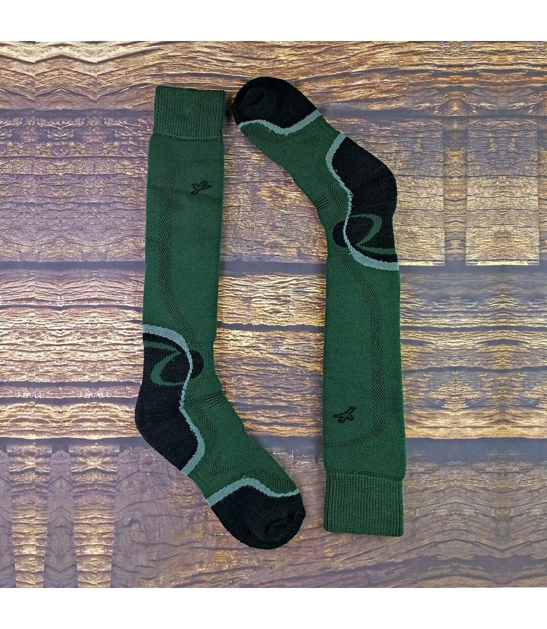 1 Pack Mens Merino Wool Long Knee High Green Socks-3