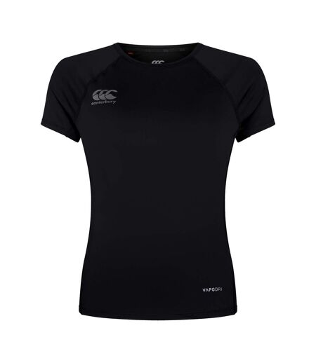 Womens/ladies Super Light Short-sleeved T-shirt Black Gunmetal Grey Canterbury