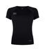 Womens/ladies Super Light Short-sleeved T-shirt Black Gunmetal Grey Canterbury-1