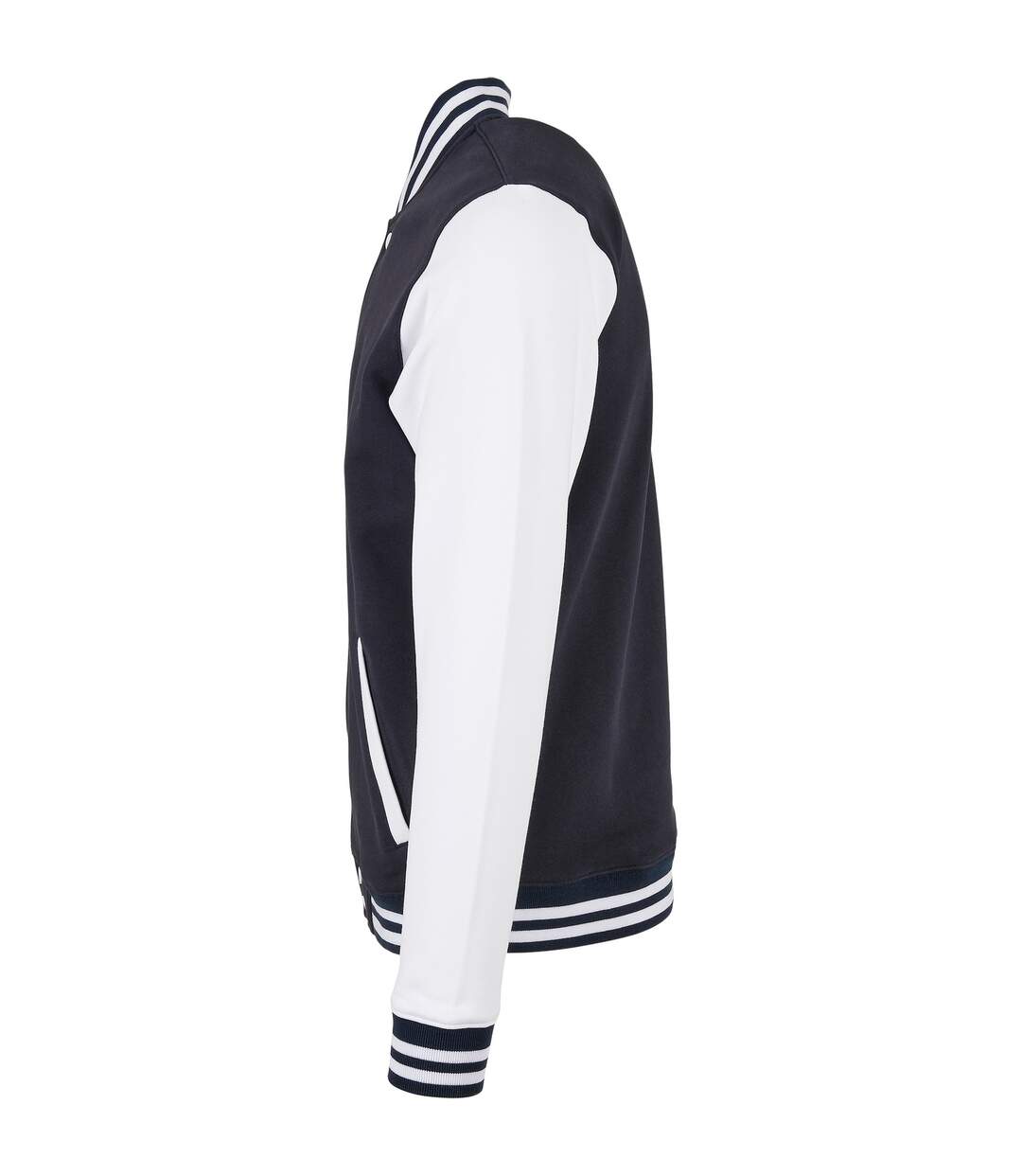 Blouson D'université Motif/style Contrasté Basic Homme Bleu Marine Blanc Build Your Brand-3