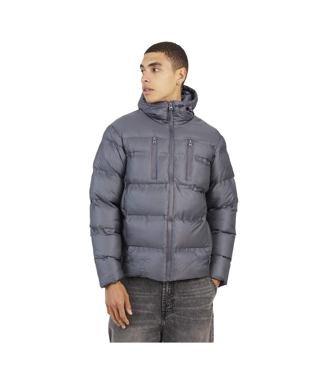 Doudoune Matelassée Homme Gris Brave Soul-1