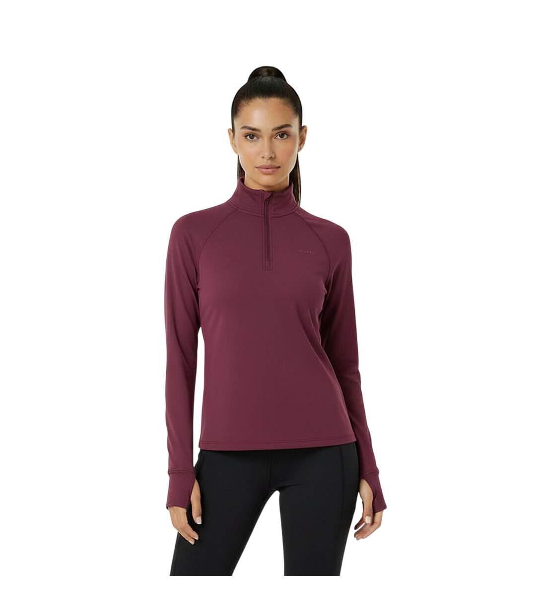 Womens/ladies Plain Long-sleeved Base Layer Top Charcoal USA-4