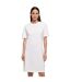 Womens/ladies Organic Robe T-shirt Surdimensionnée À Ourlet Fendu Blanc Build Your Brand-4