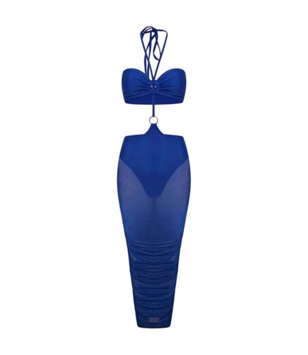Robe Moulante Motif/style Mi-longue Femme Bleu Honeyz