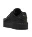 Childrens/kids Carina 3.0 Platform Trainers Black Gold Puma-2