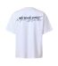Unisex Adult Script Oversized T-shirt White Blue MKI MIYUKI ZOKU-2