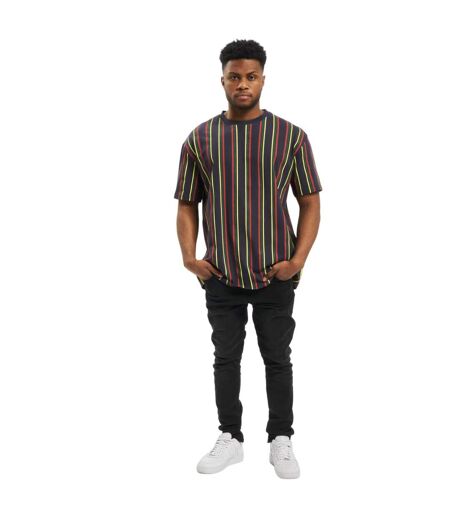 T-shirt Motif/style Rayures Rétro Homme Bleu Nuit Rouge Brûlé Urban Classics