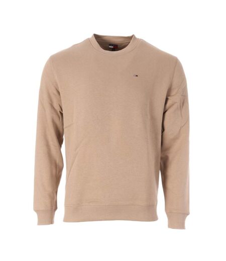 Sweat beige violet homme tommy hilfiger reg flag crew