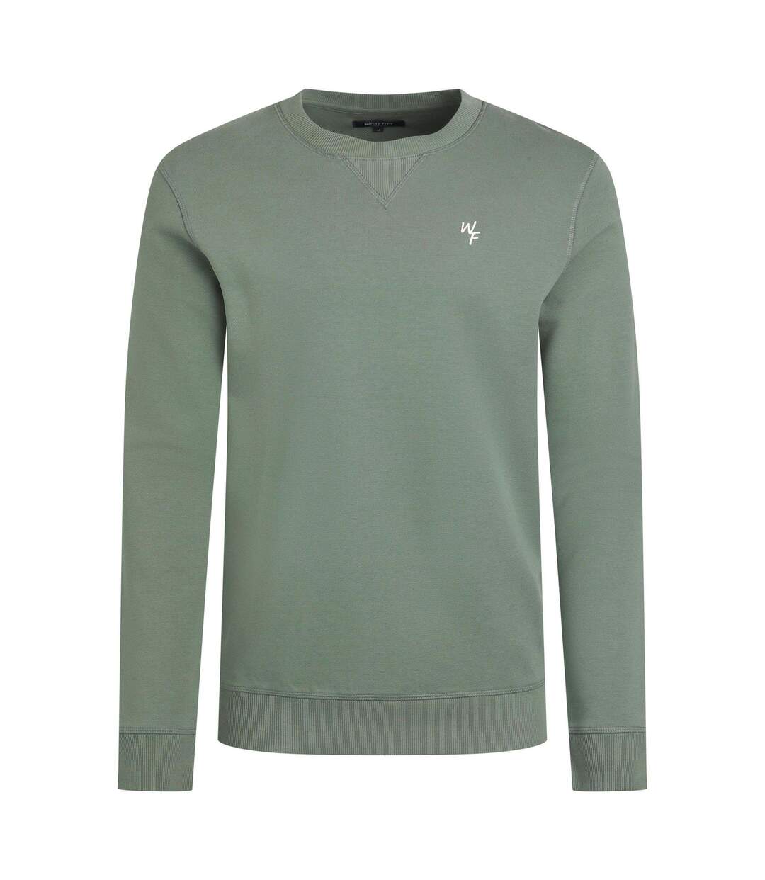 Mens carlise premium loopback crew neck sweatshirt army green Weird Fish-1