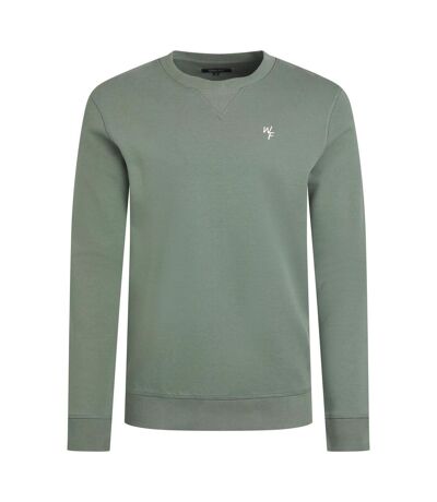 Mens carlise premium loopback crew neck sweatshirt army green Weird Fish