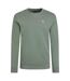 Mens carlise premium loopback crew neck sweatshirt army green Weird Fish-1