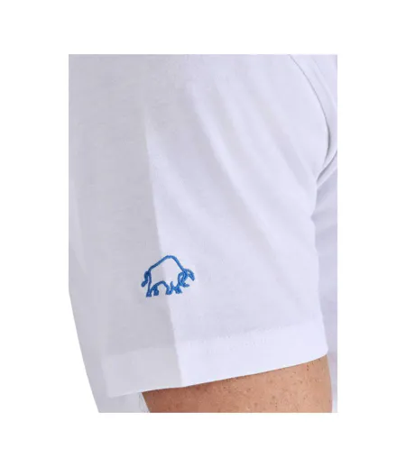 Mens Beach Rugby T-shirt White Raging Bull