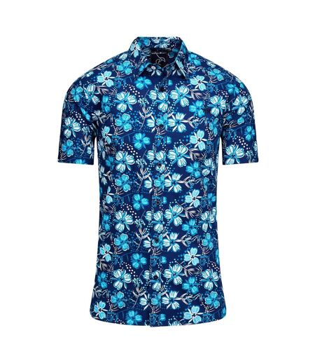 Mens blossom short-sleeved shirt navy Raging Bull