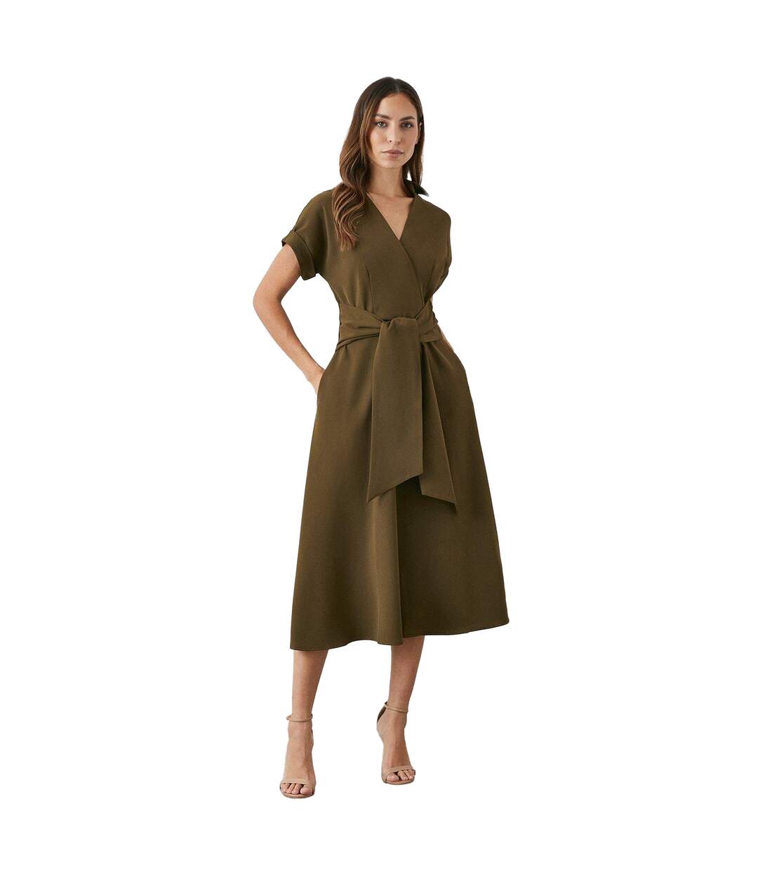 Robe mi-longue femme kaki Principles-1