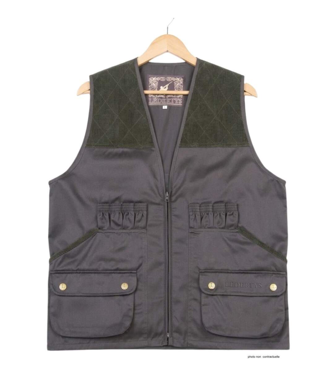 Gilet de Chasse LEDERTYS Classic LY0200 – Déperlant, Carnier PVC et Liberté de Mouvement-2