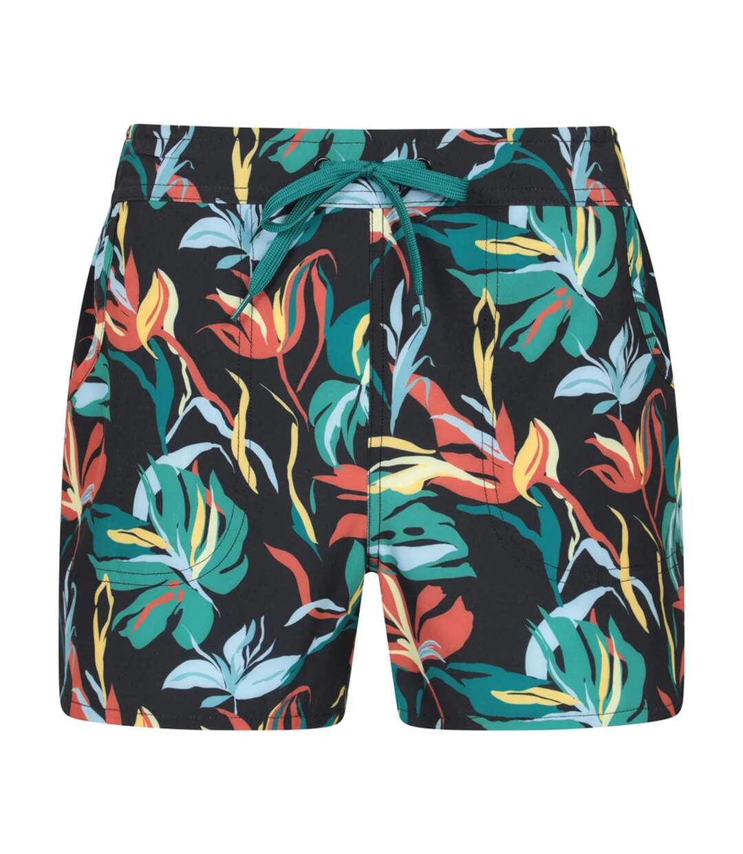 Womens/ladies Patterned Stretch Flowers Boardshorts Black Mountain Warehouse-1
