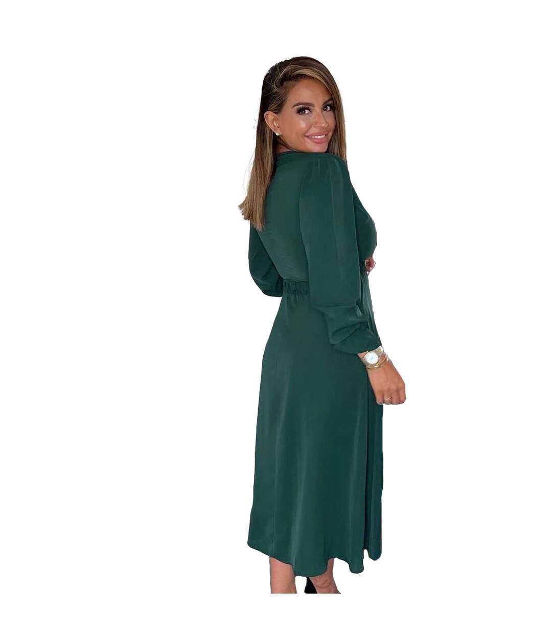 Robe Mi-longue Femme Bleu Sarcelle Ax-2