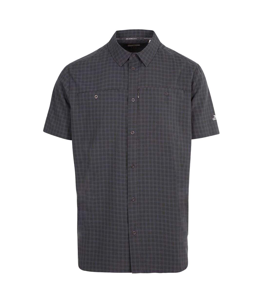 Chemise Manches Courtes Motif/style À Carreaux Gilcrux Homme Gris Foncé À Carreaux Trespass-1