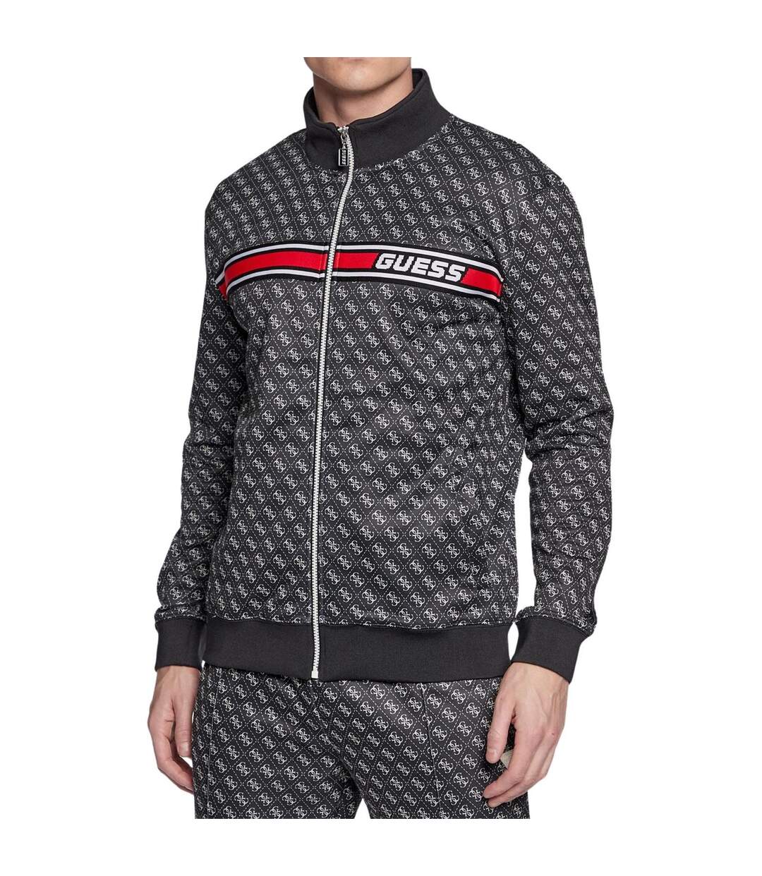 Haut De Survêtement Motif/style Monogramme Homme Noir Guess-1