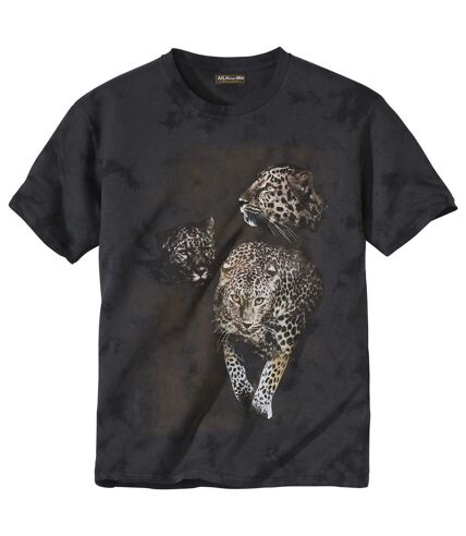 Tie-dye T-shirt met panterprint