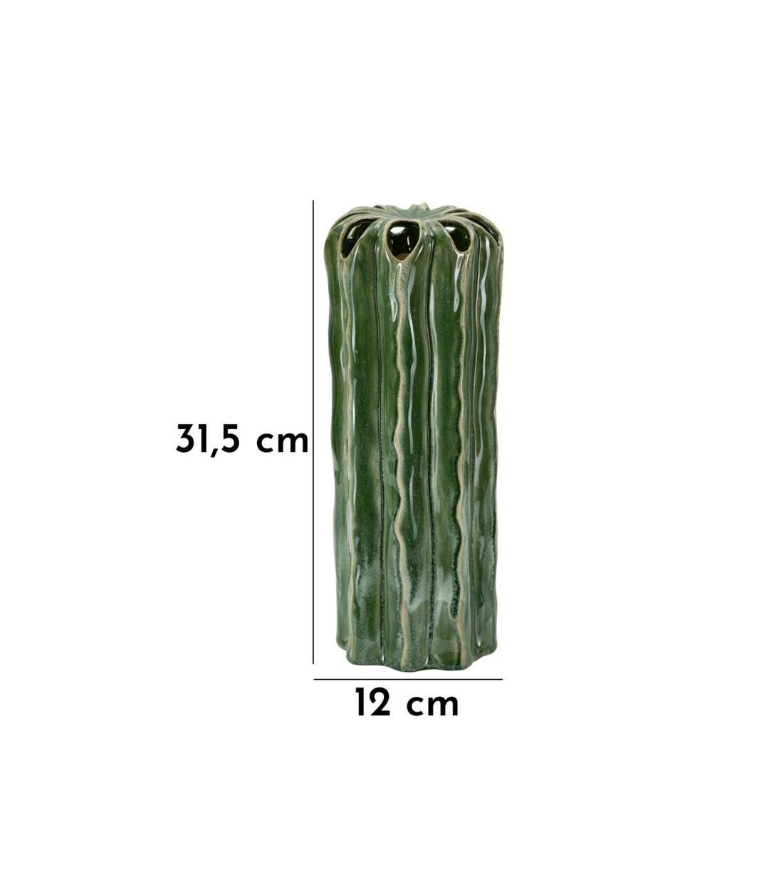 Vase en Céramique Cactus 31cm Vert-5