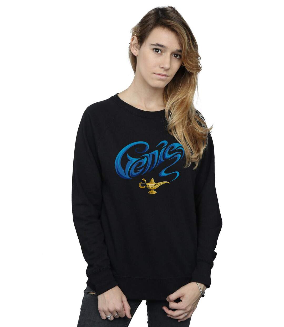 Disney Sweat Womens/Ladies Aladdin Movie Genie Lamp Sweatshirt (Noir) - UTBI48439-2