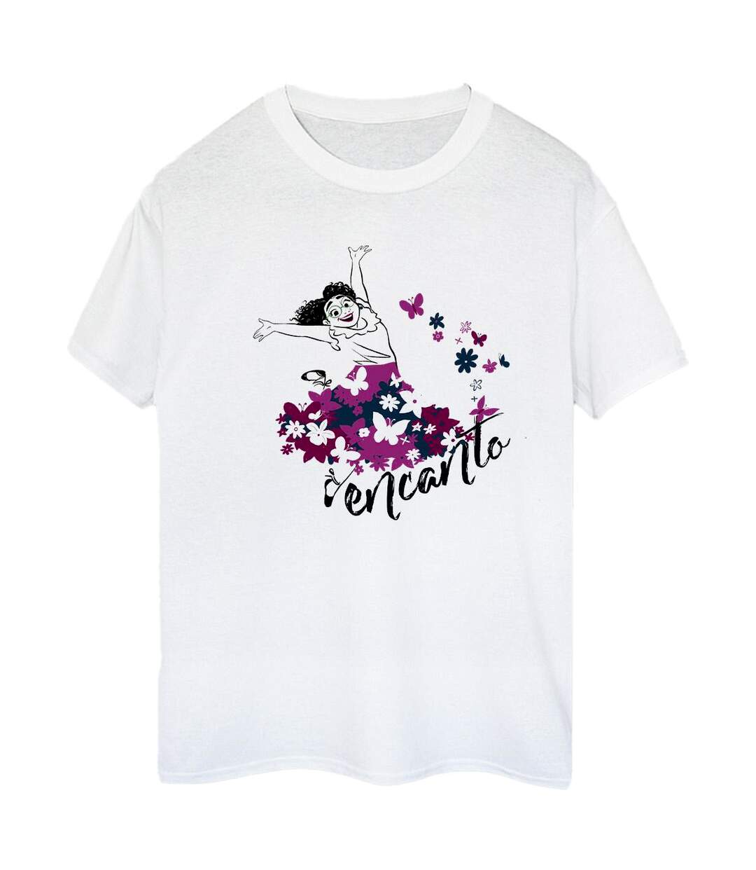 Disney Femmes/Les femmes Encanto Mirabel Flower Cotton Boyfriend T-Shirt (Blanc) - UTBI22412-1