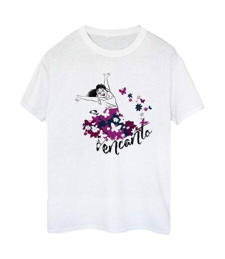 Disney Femmes/Les femmes Encanto Mirabel Flower Cotton Boyfriend T-Shirt (Blanc) - UTBI22412