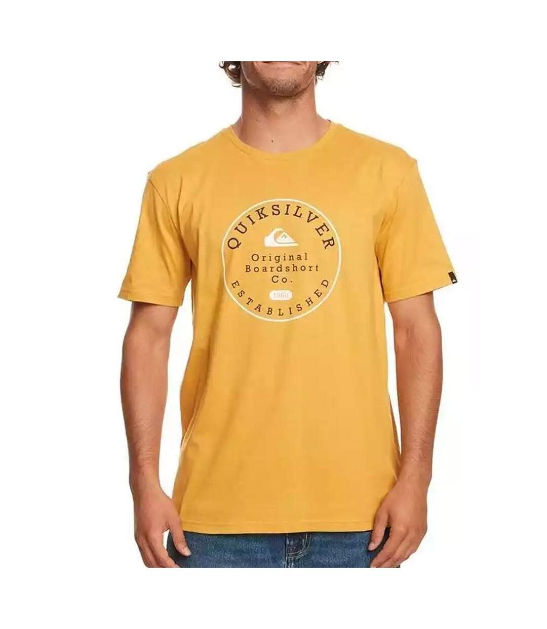 T-shirt Jaune Homme Quiksilver Circle Trim - S-1