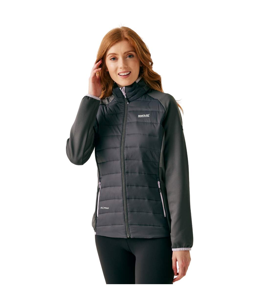 Womens/ladies clumber v hybrid jacket seal grey/lilac frost Regatta-3