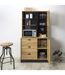 Buffet de cuisine - H.169cm - Effet Bois et Noir-4
