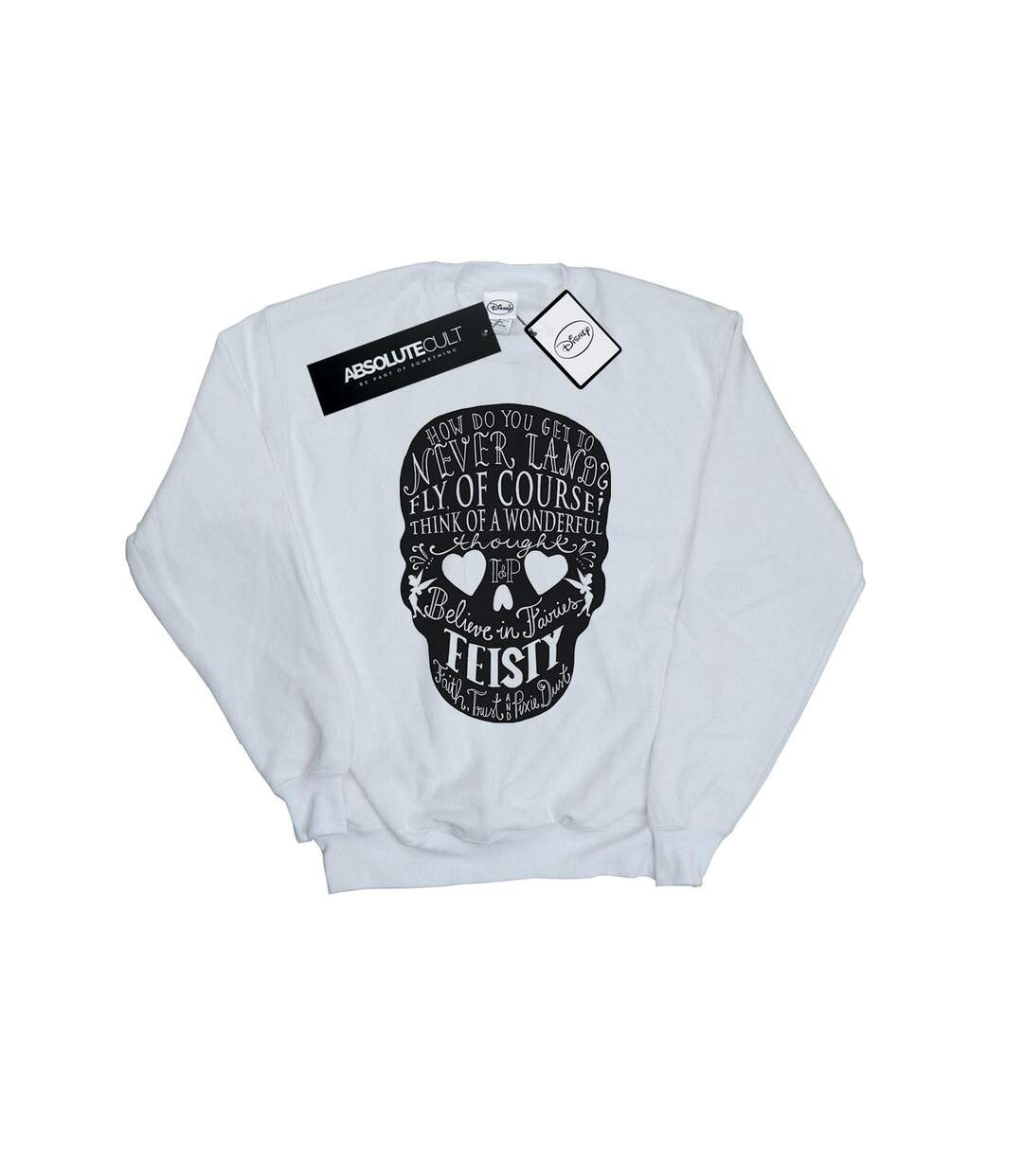 Disney Sweatshirt femme/femme avec tête de mort Clochette (Blanc) - UTBI40863-1