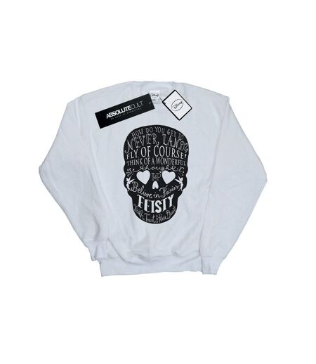 Disney Sweatshirt femme/femme avec tête de mort Clochette (Blanc) - UTBI40863